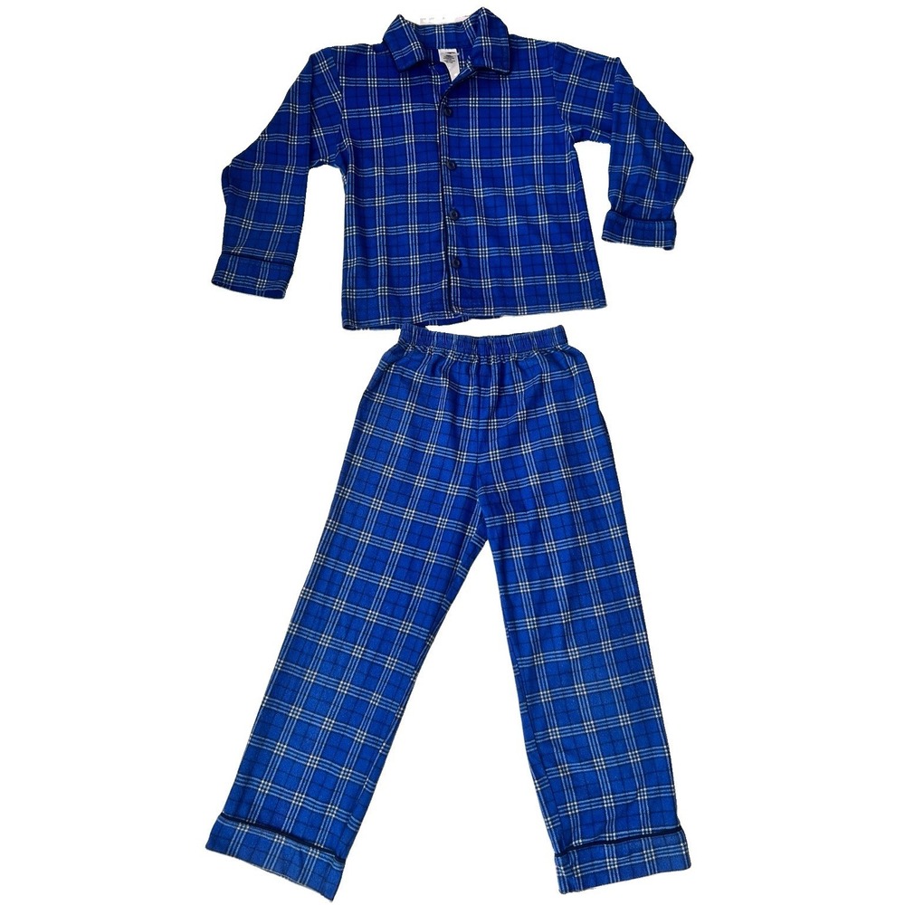 JCPenney Basics Pajama 2 Pc Set Size 8 Top Bottom Blue Sleepwear‎ Boy Clothing